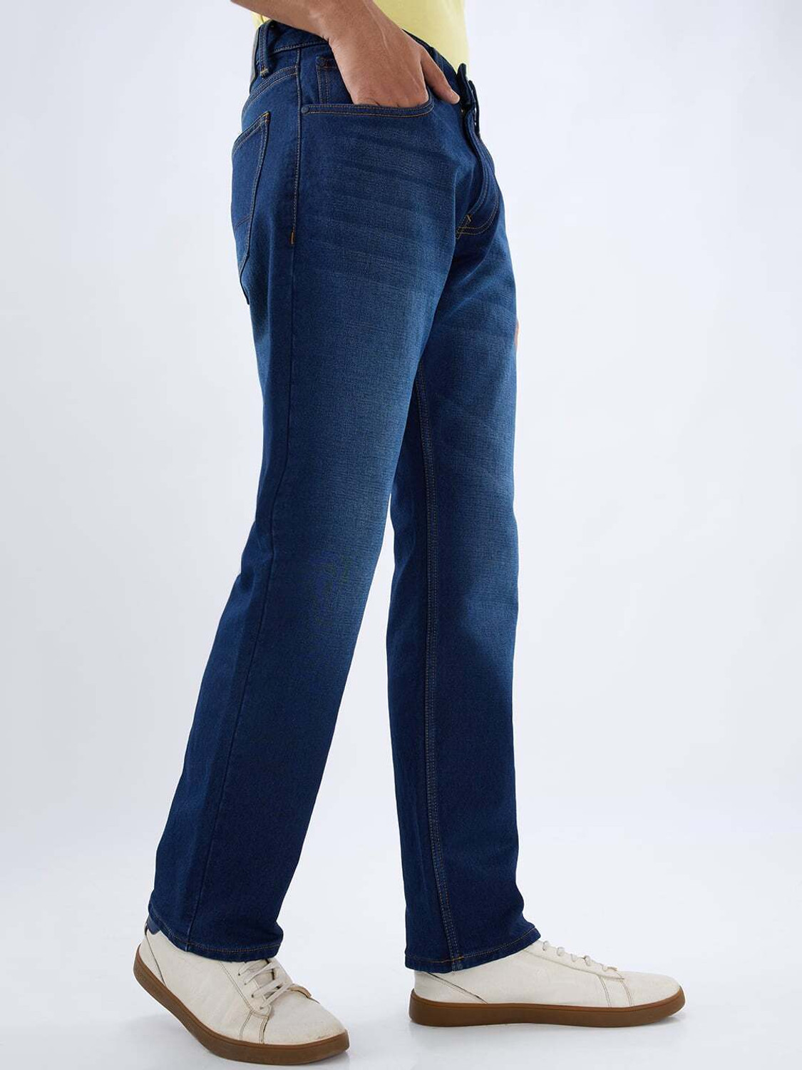 Image of Spykar Relaxed Fit Men Dark Blue Jeans