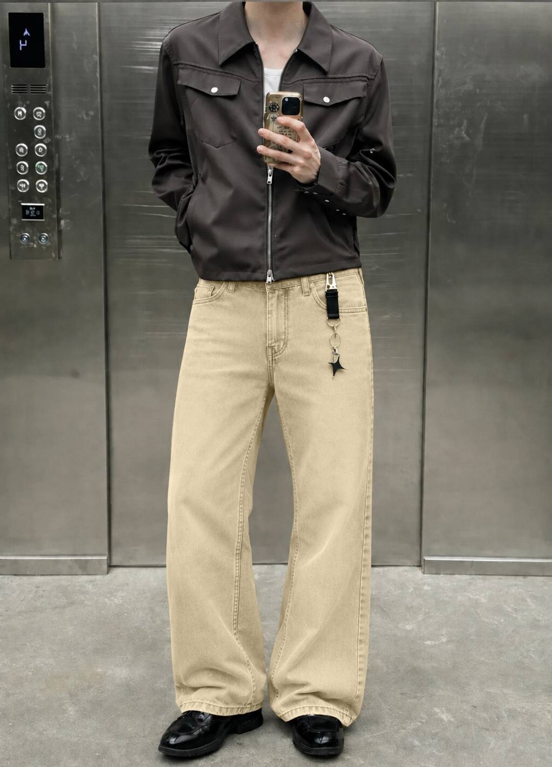 Plus91 Boot-Leg Men Beige Jeans - Image 1