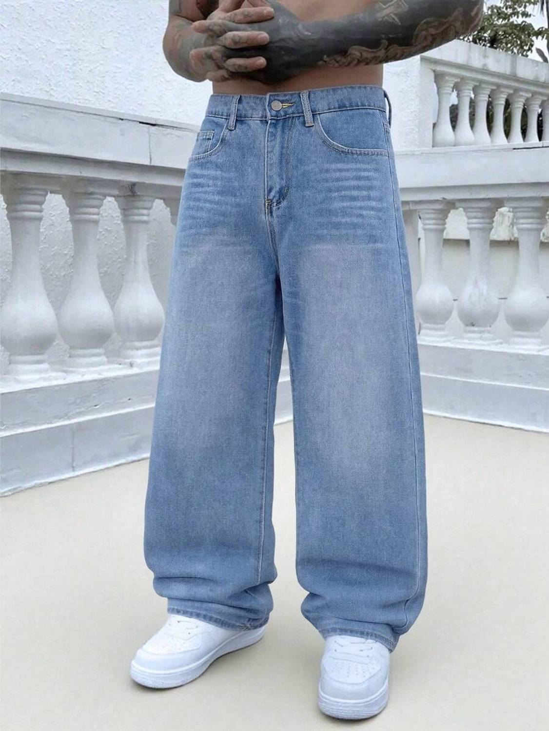 MERRYNX Straight Fit Men Light Blue Jeans - Image 5