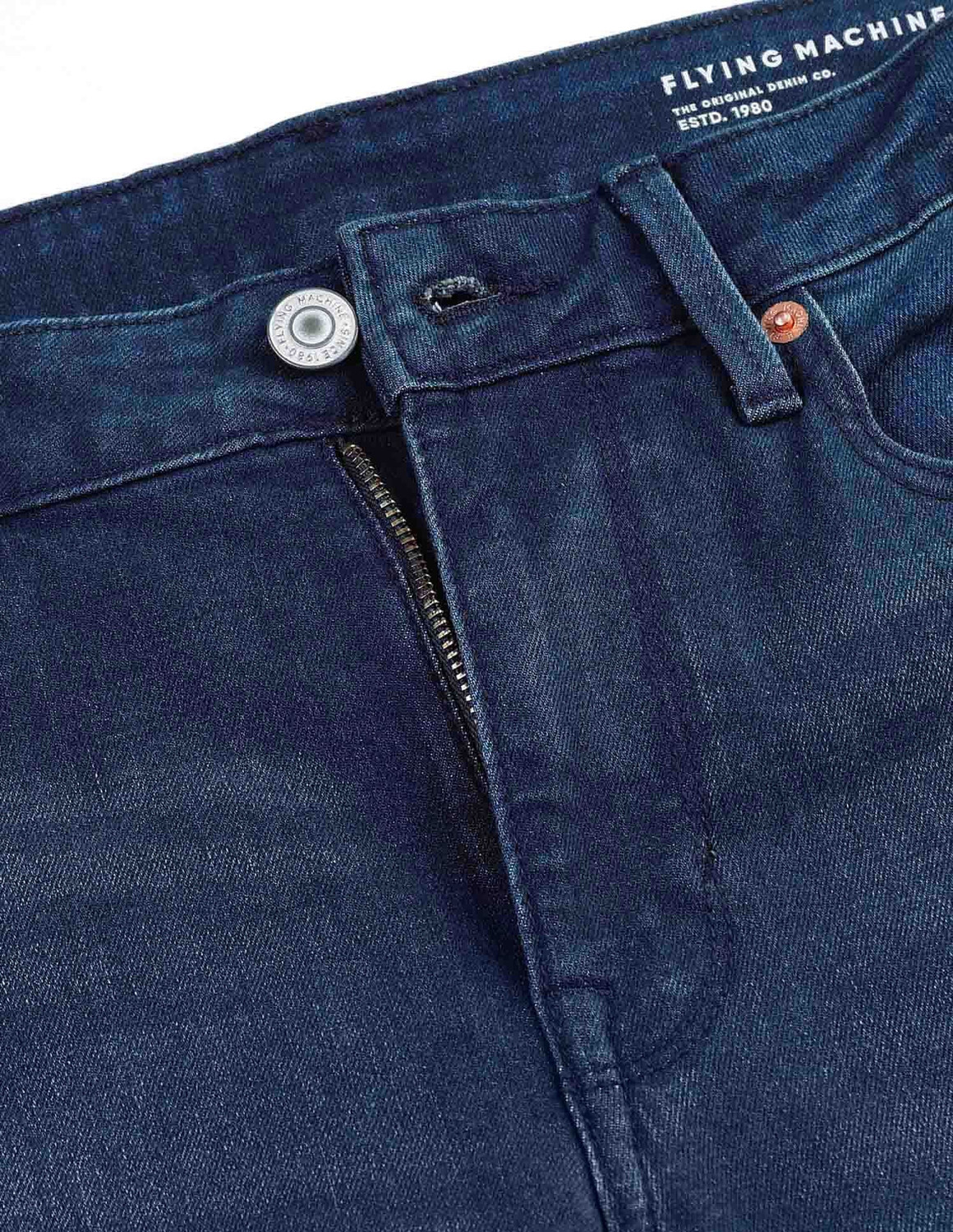 Image of FLYING MACHINE Slim Men Dark Blue Jeans