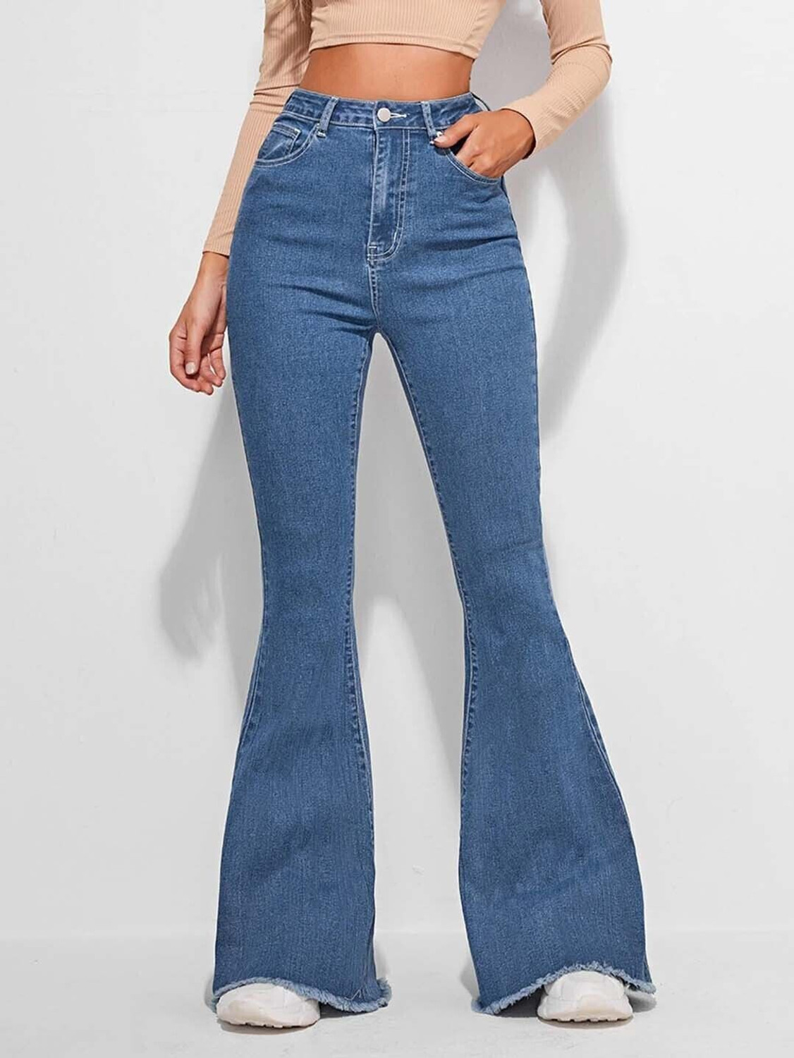 Image of KOTTY Boot-Leg Women Blue Jeans