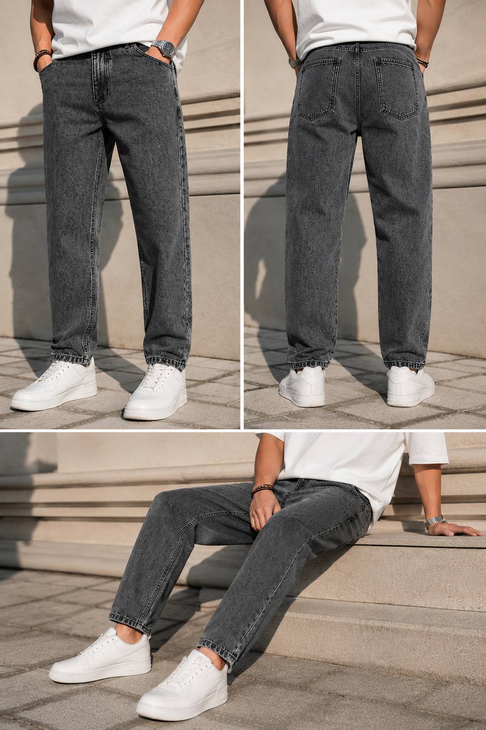 PRINIS Mom Fit Men Dark Grey Jeans - Image 3