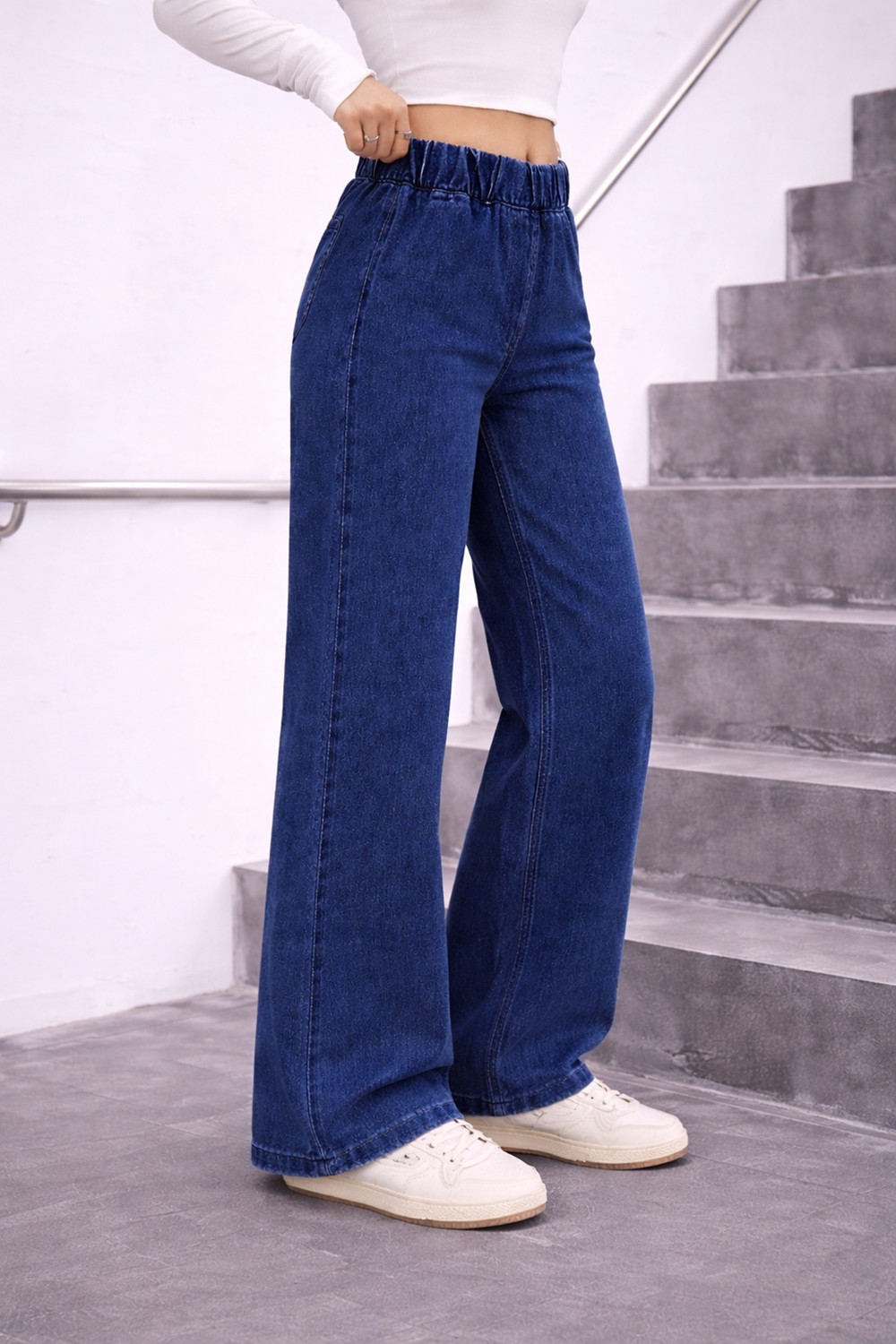 Image of GLOBENAUT Loose Fit Girls Dark Blue Jeans