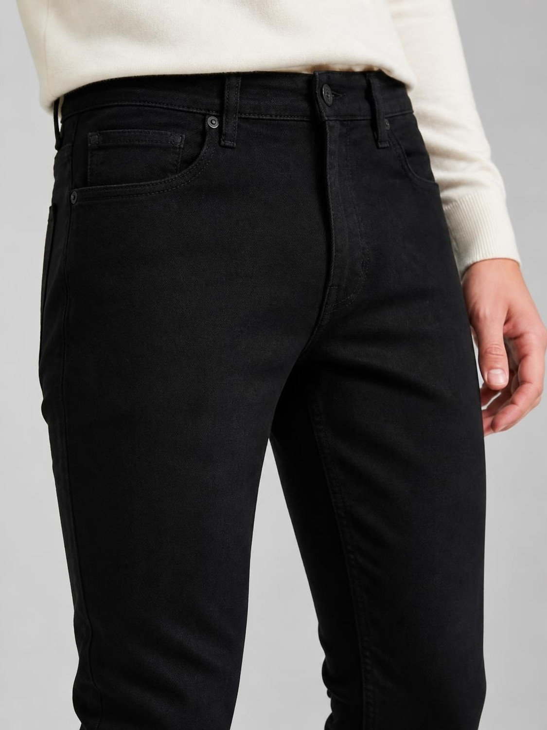Image of PETER ENGLAND Men Relaxed Fit Mid Rise Black Jeans