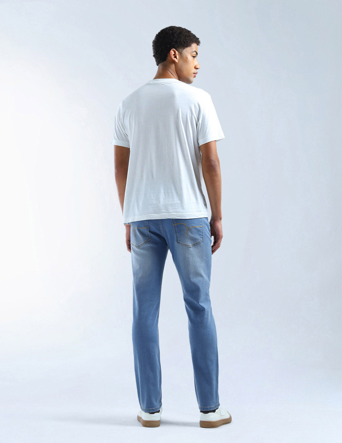 Image of FLYING MACHINE Straight Fit Men Blue Jeans