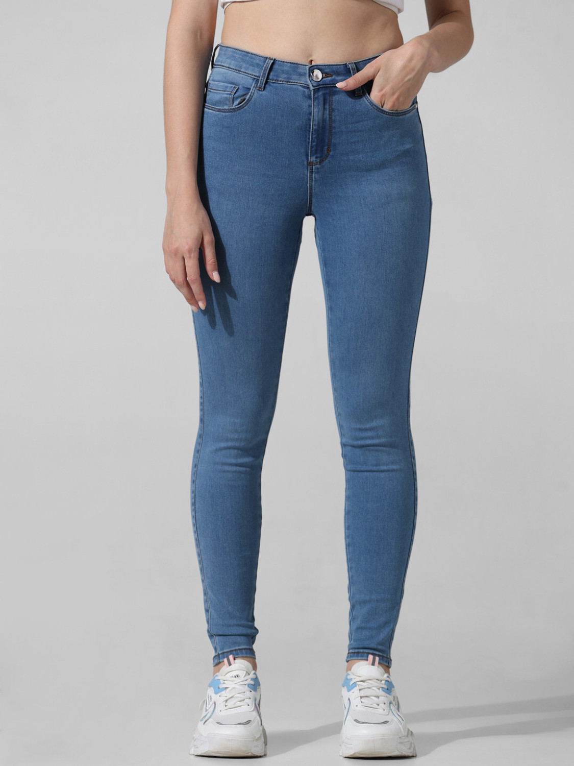 Image of ONLY Skinny Women Blue Jeans