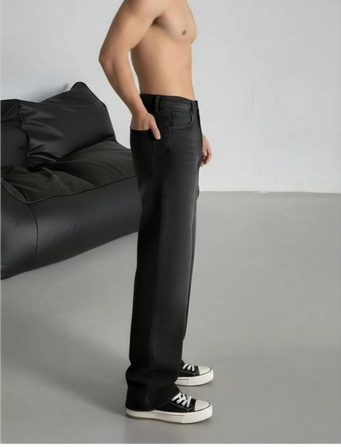 Pratyaya Baggy Fit Men Black Jeans - Image 3