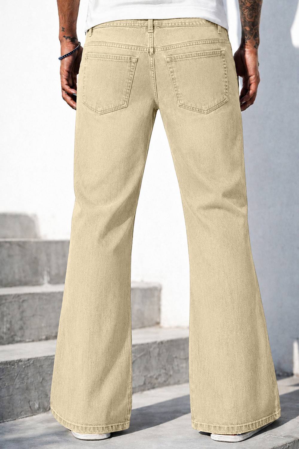 Plus91 Boot-Leg Men Beige Jeans - Image 2