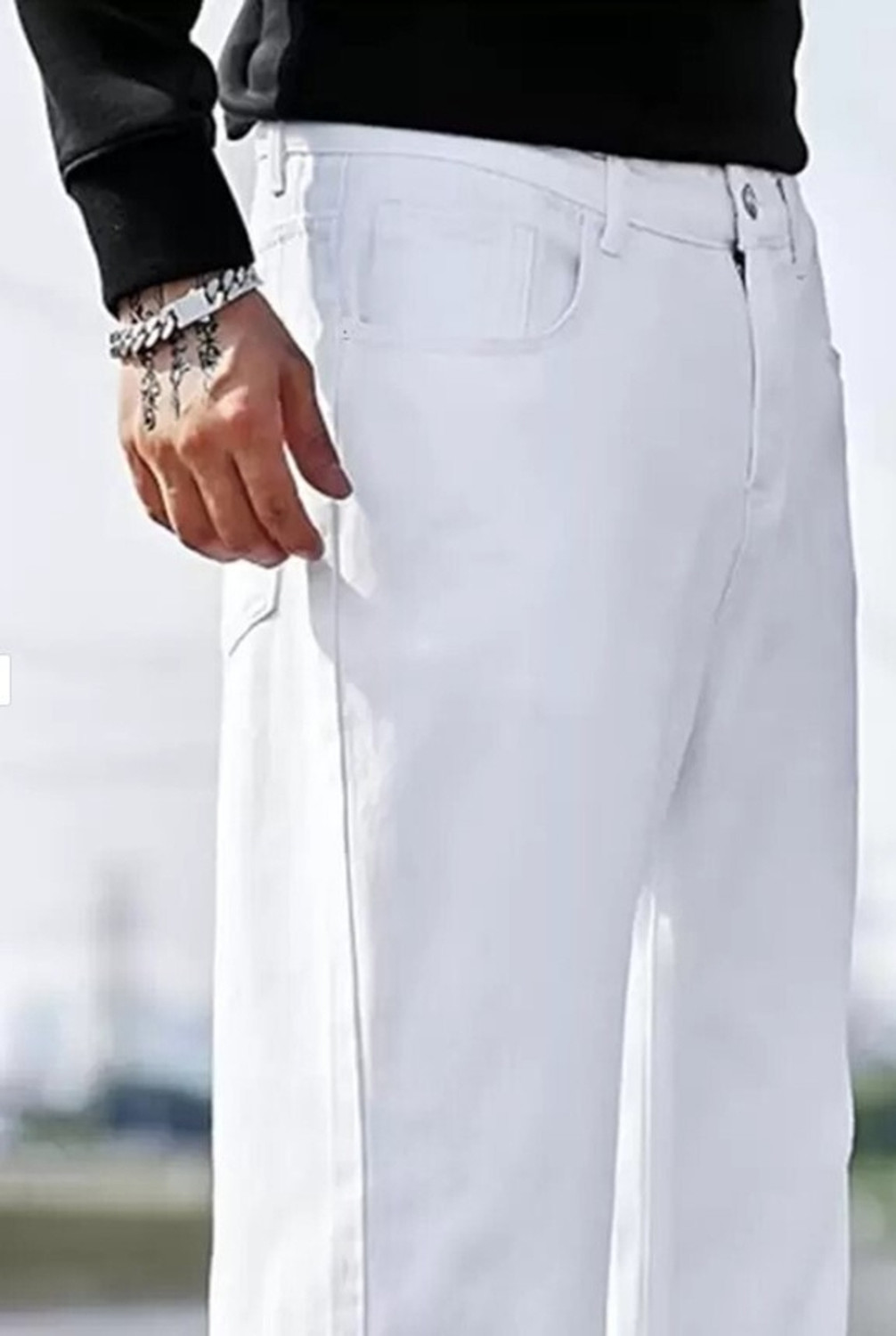 Image of Star4well Loose Fit Men White Jeans