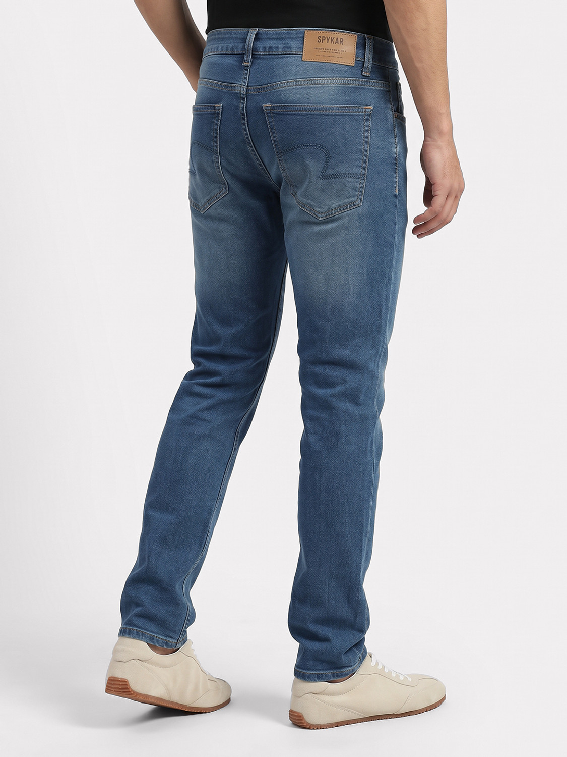 Image of Spykar Men Slim Low Rise Light Blue Jeans
