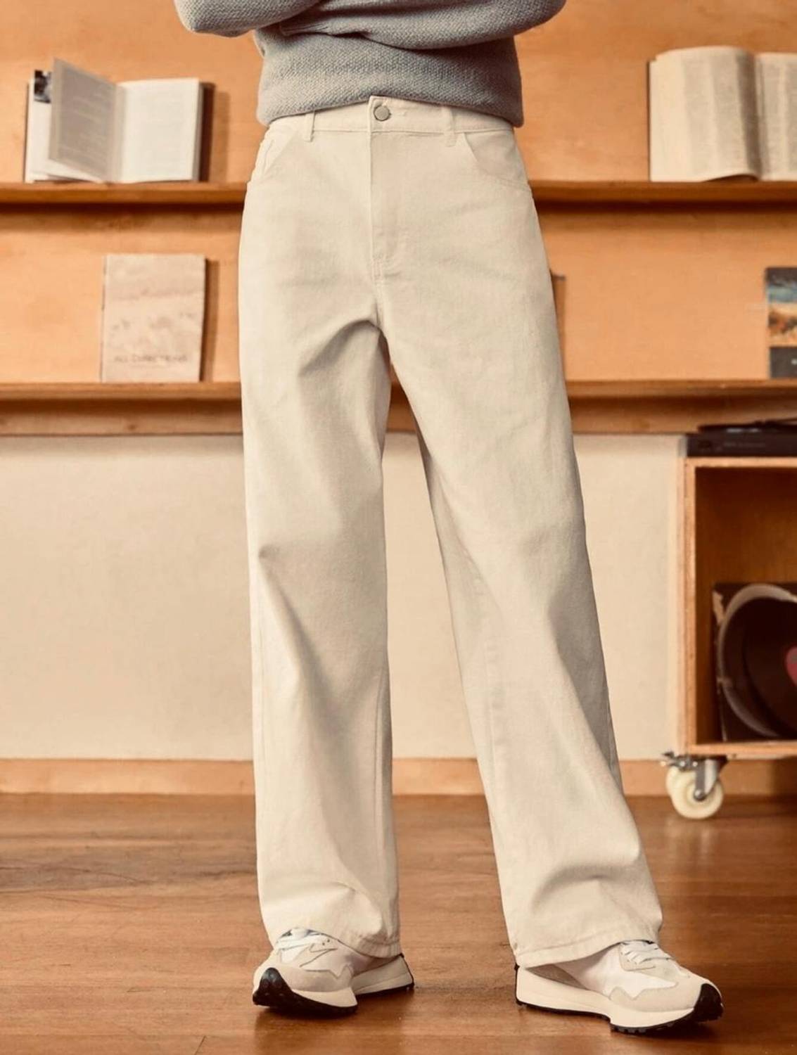 FLAYING Loose Fit Beige Jeans - Image 3