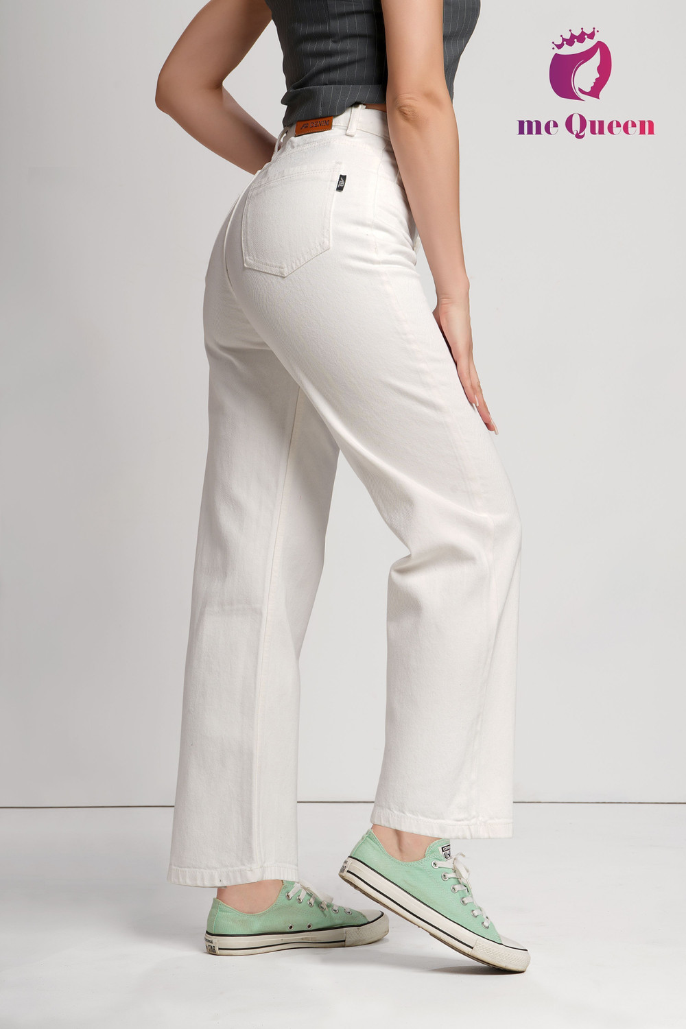 Image of me queen Loose Fit Women White Jeans