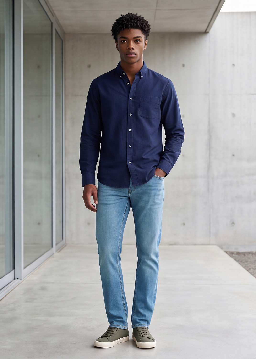 Image of KILLER Men Straight Fit Mid Rise Light Blue Jeans