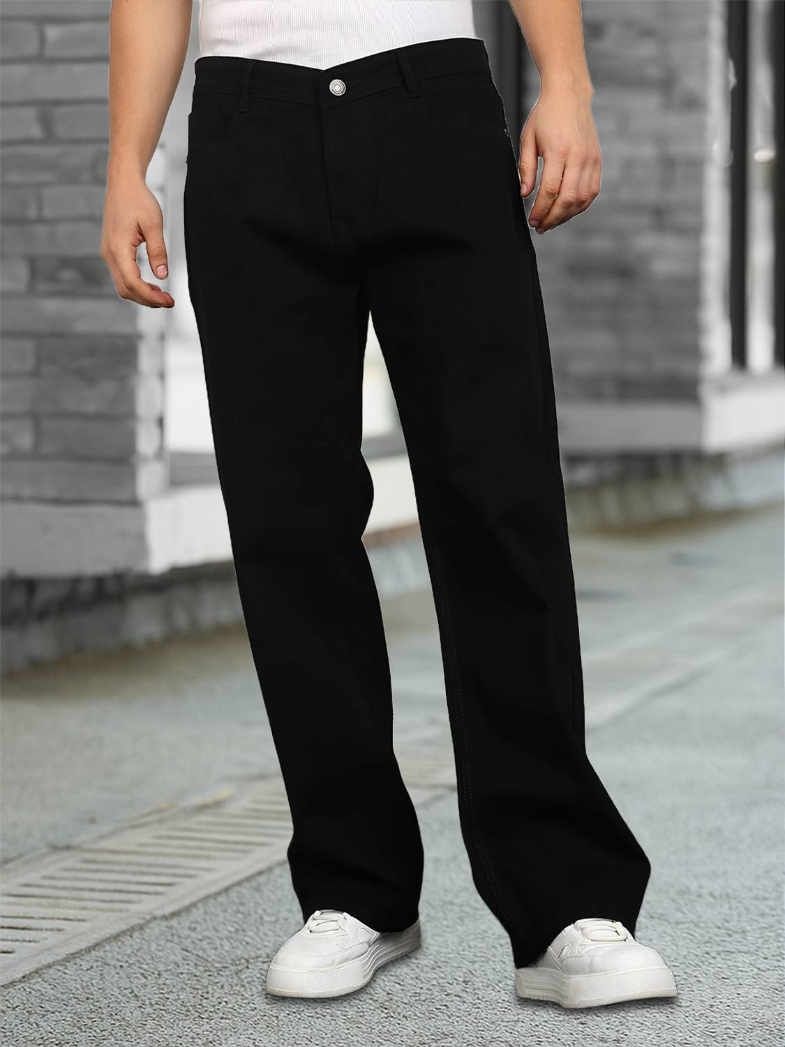 ANGERHOOD Loose Fit Men Black Jeans