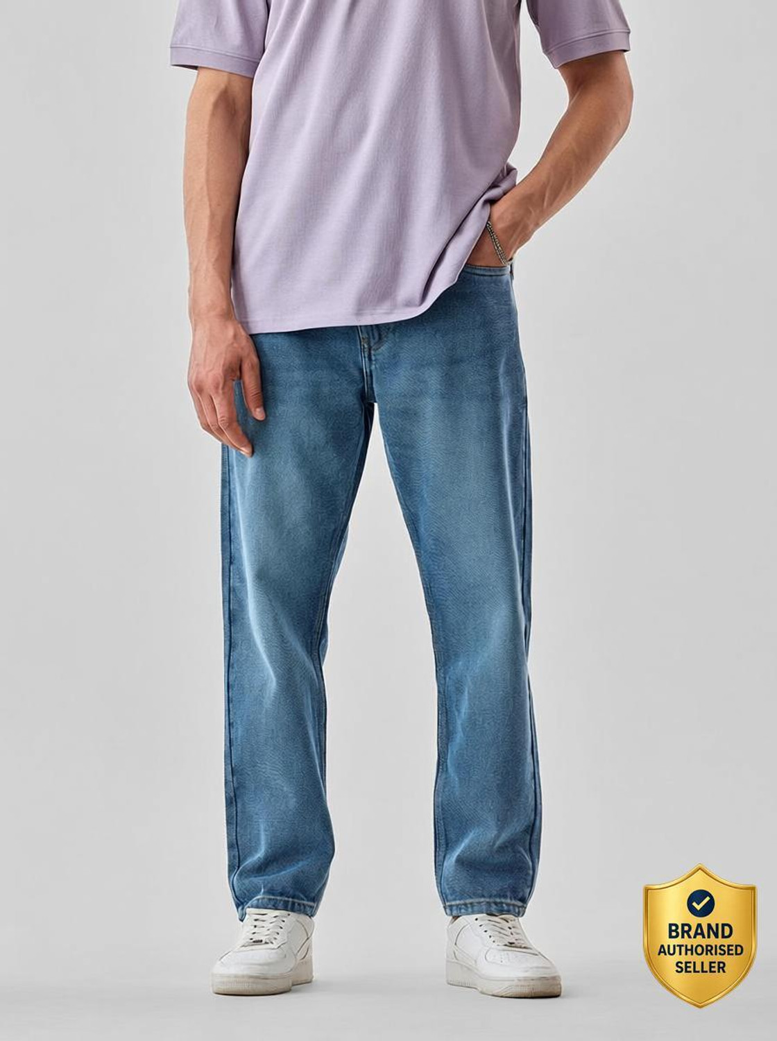 Image of Snitch Relaxed Fit Men Blue Jeans