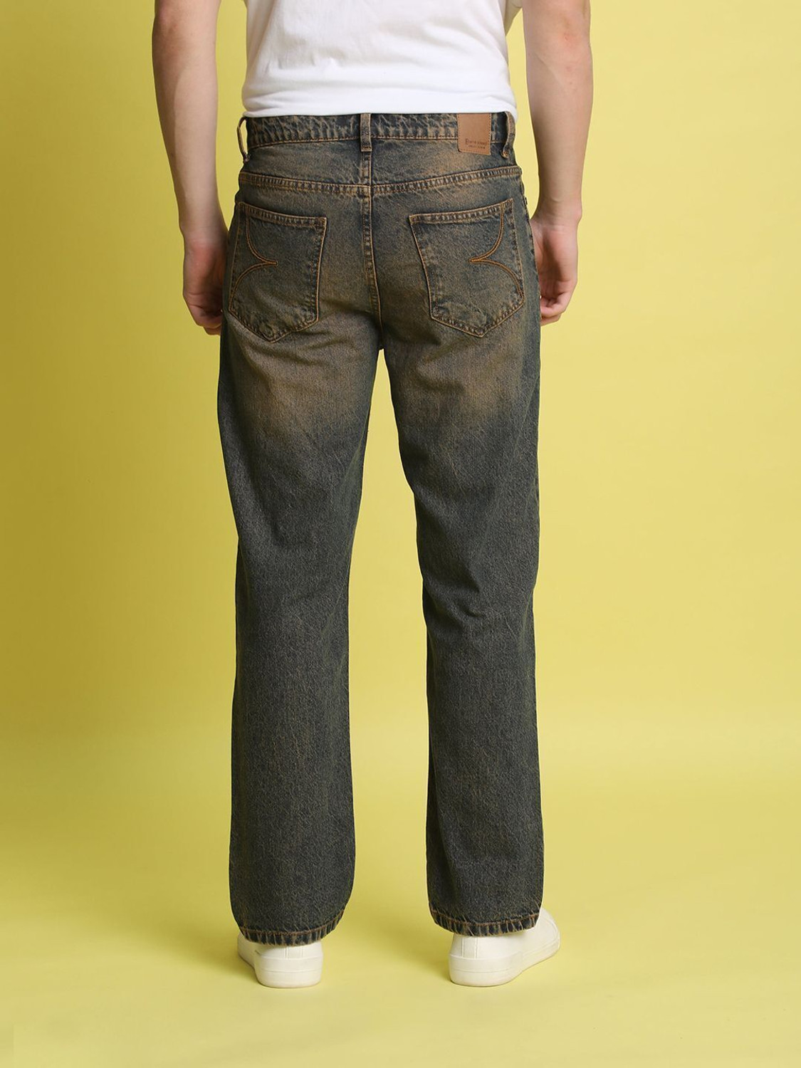 Image of Bene Kleed Men Straight Fit Mid Rise Blue Jeans