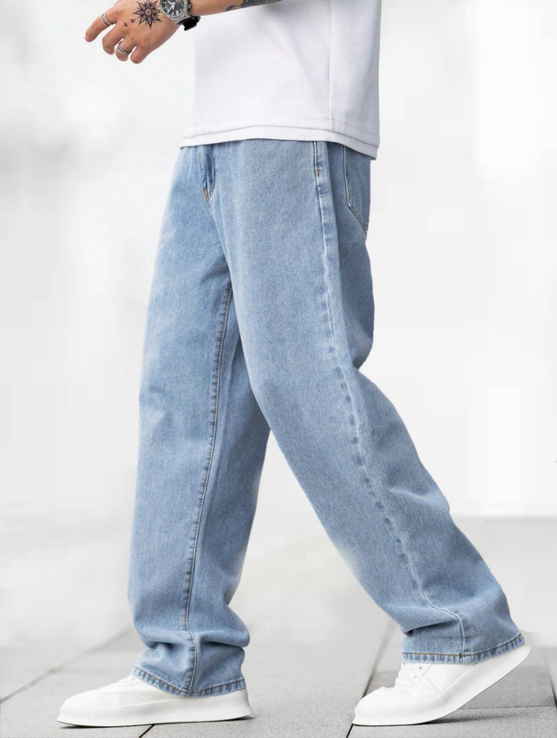 PRJ IN STYLE Loose Fit Men Light Blue Jeans - Image 2