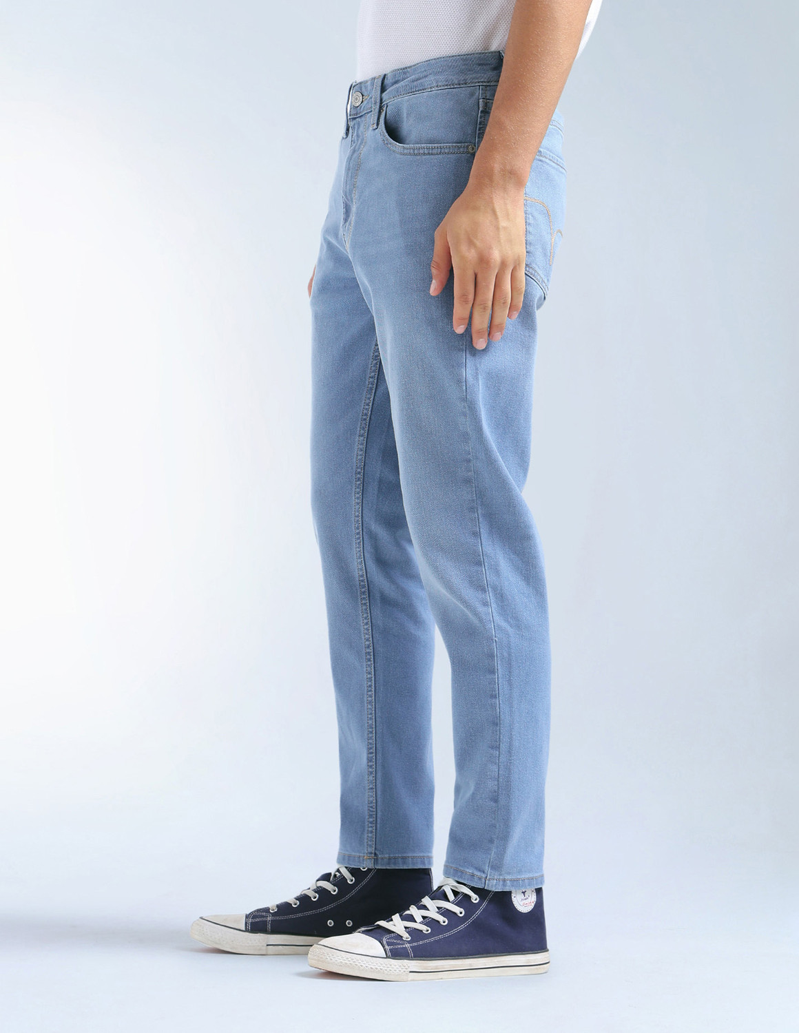 Image of FLYING MACHINE Relaxed Fit Men Blue Jeans