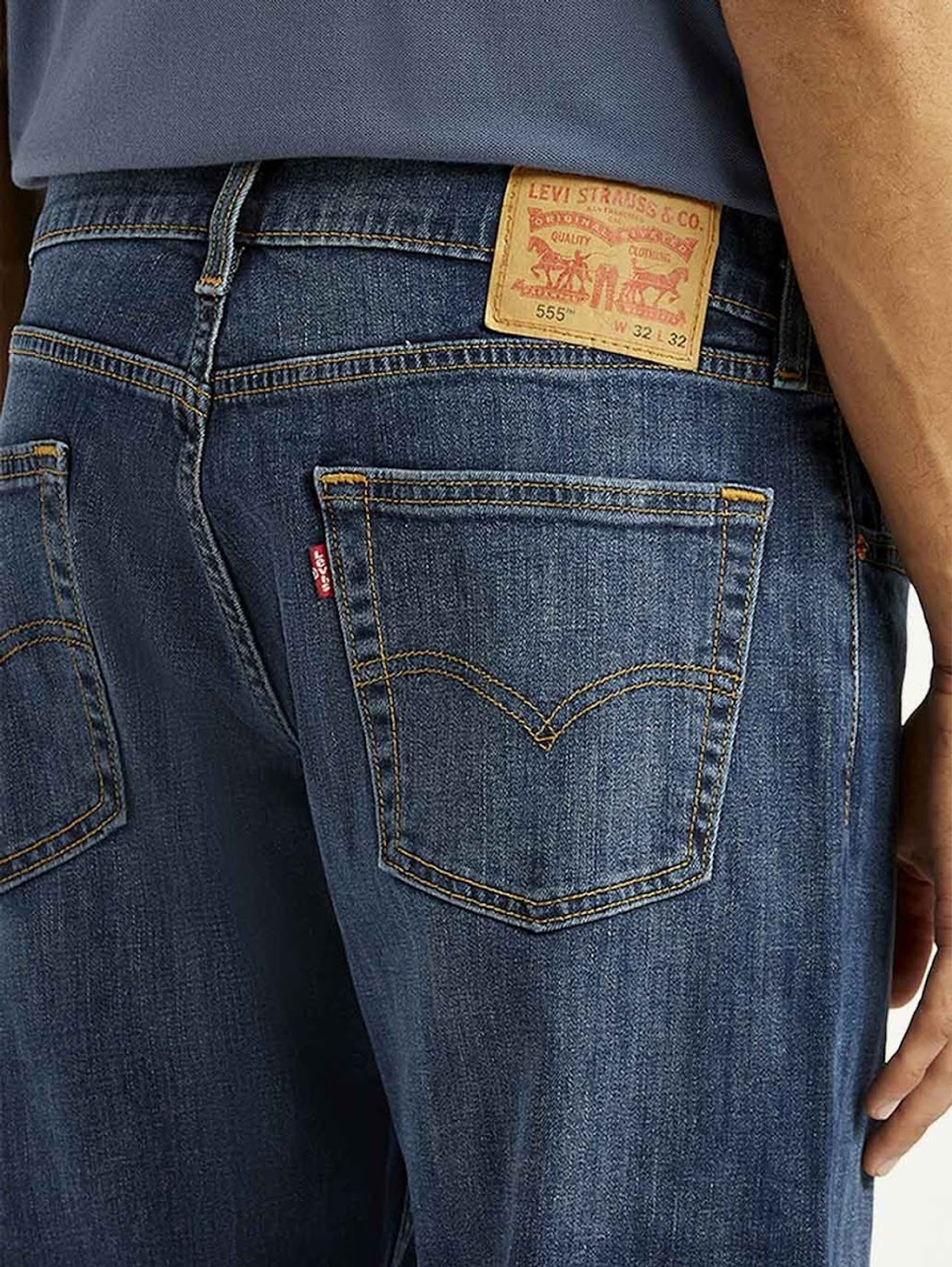 Image of LEVI'S 505 Straight Fit Men Dark Blue Jeans