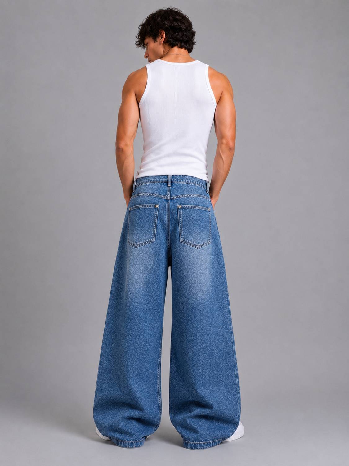 DAHZ Wide Leg Blue Jeans - Image 2