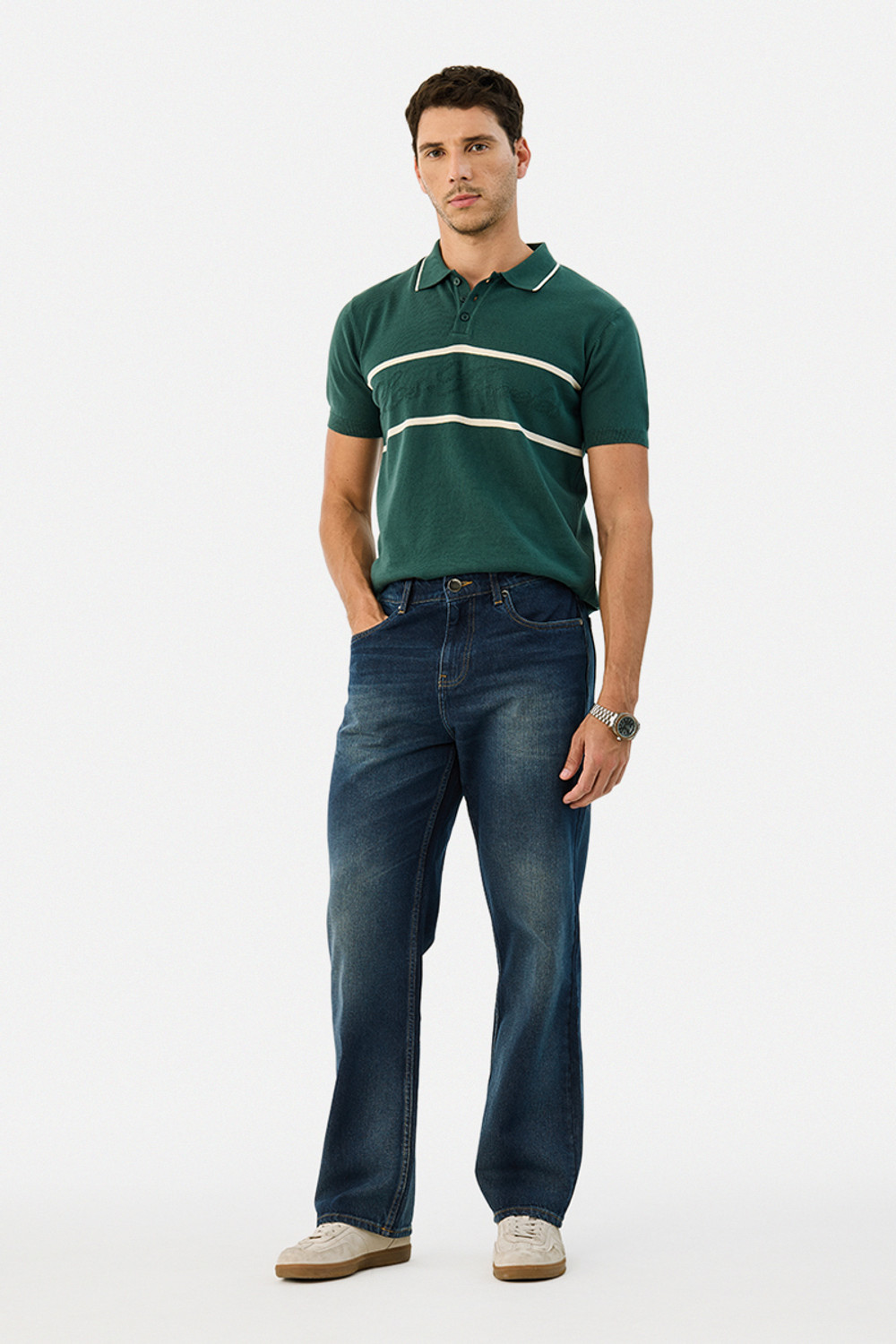Image of Snitch Straight Fit Men Dark Blue Jeans