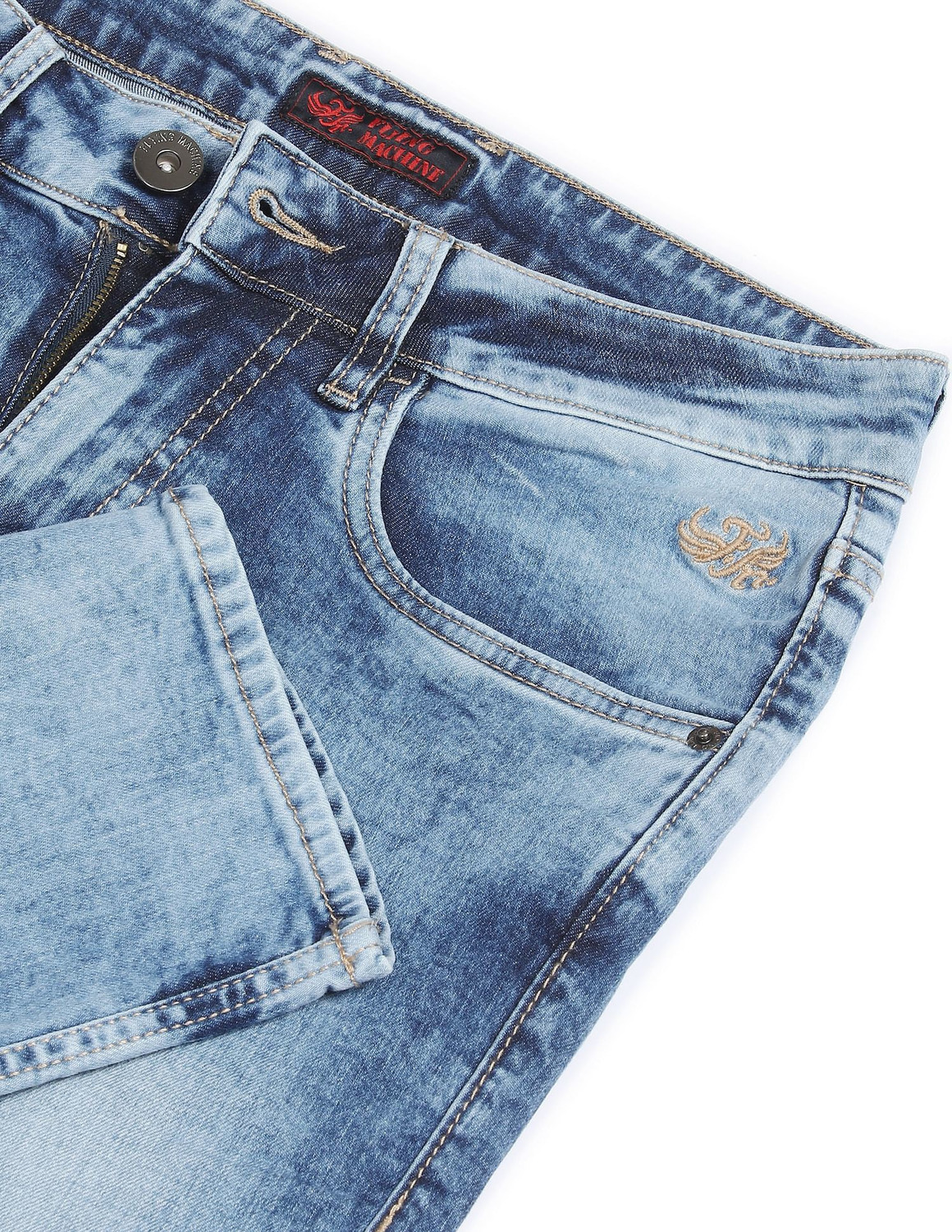 Image of FLYING MACHINE Skinny Men Blue Jeans