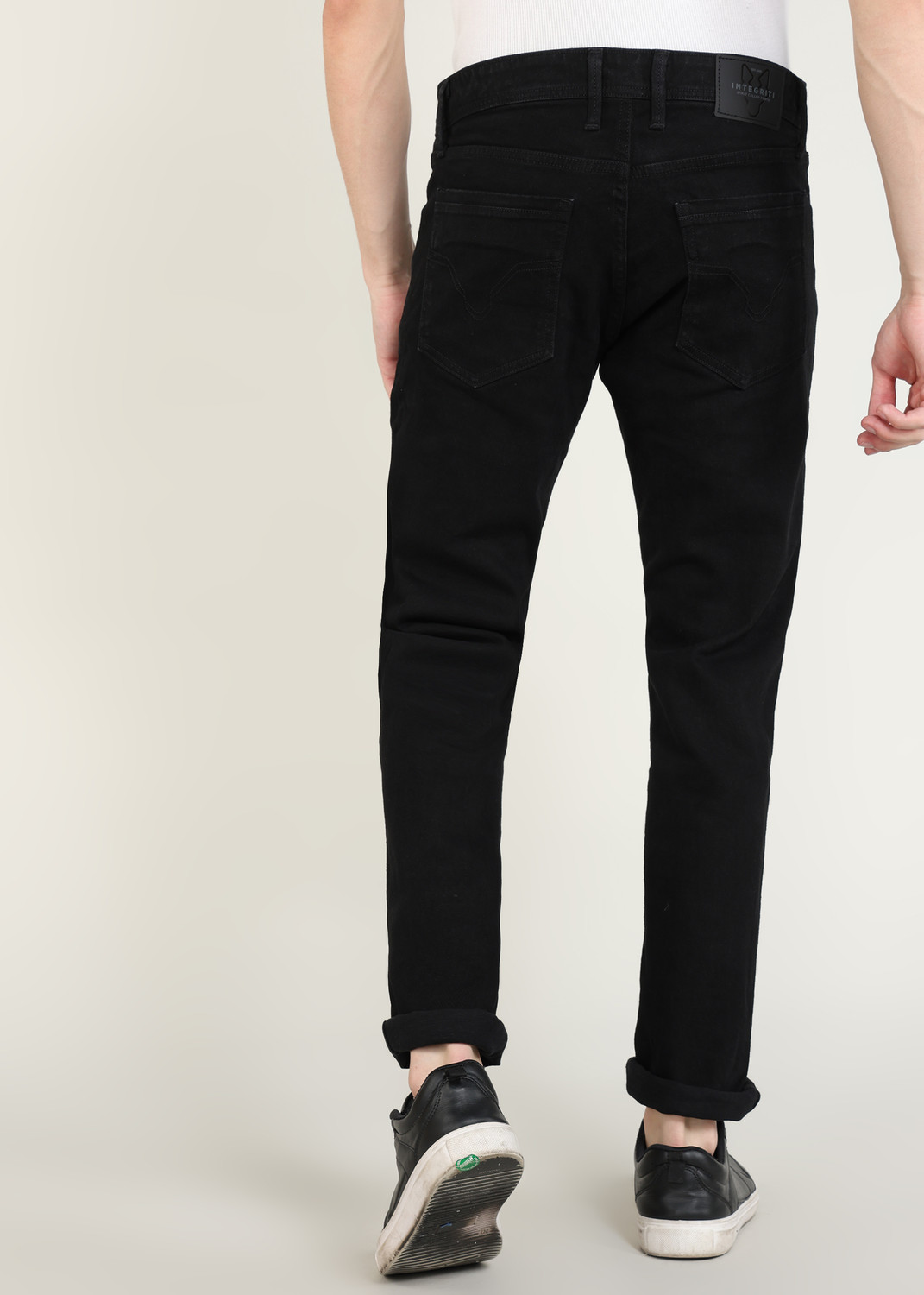 Image of INTEGRITI Men Slim Mid Rise Black Jeans