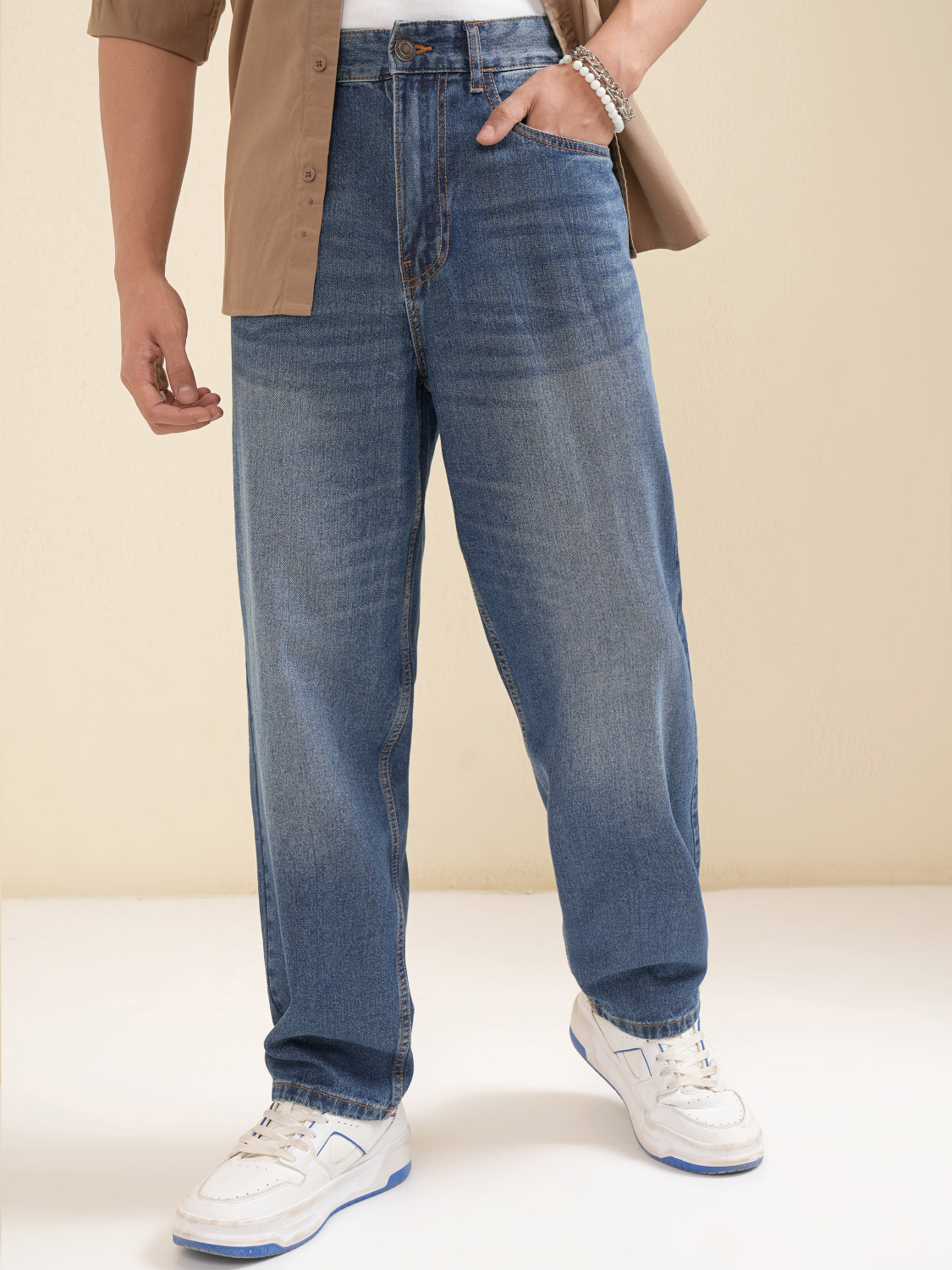 Image of HIGHLANDER Loose Fit Men Blue Jeans