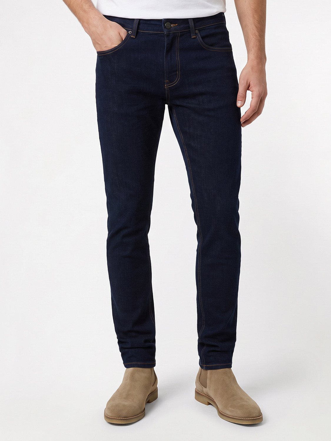 Image of Spykar Men Skinny Low Rise Blue Jeans