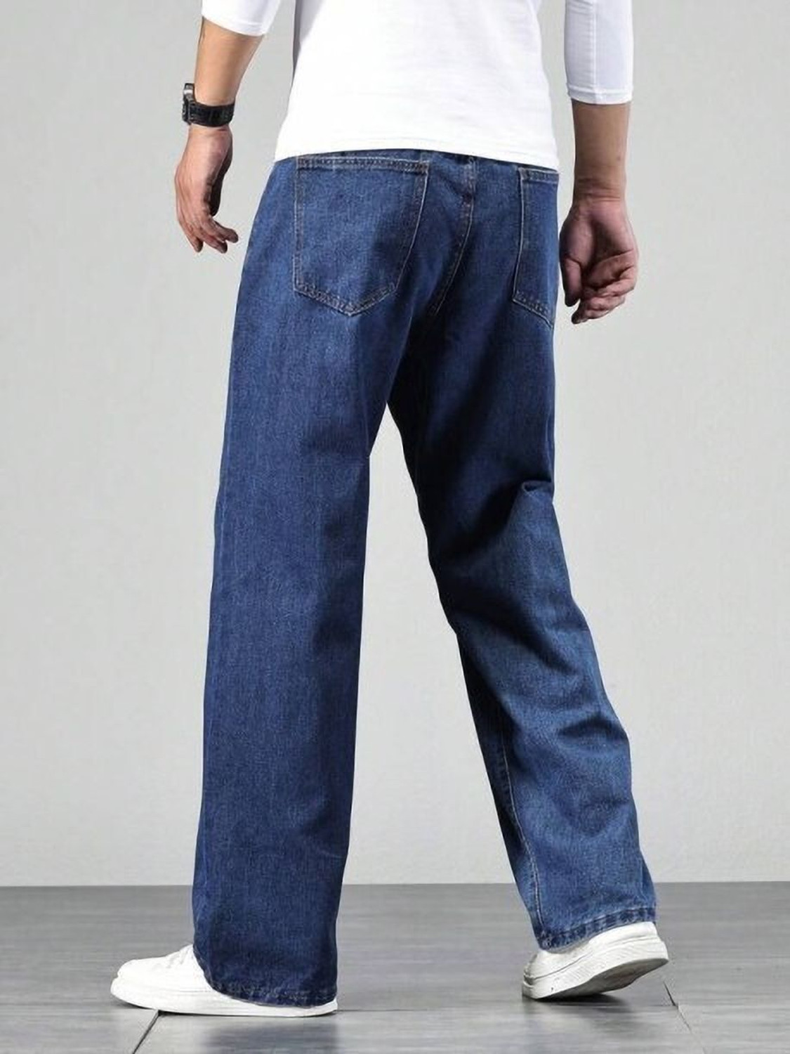 Image of ZAYSH Loose Fit Men Dark Blue Jeans