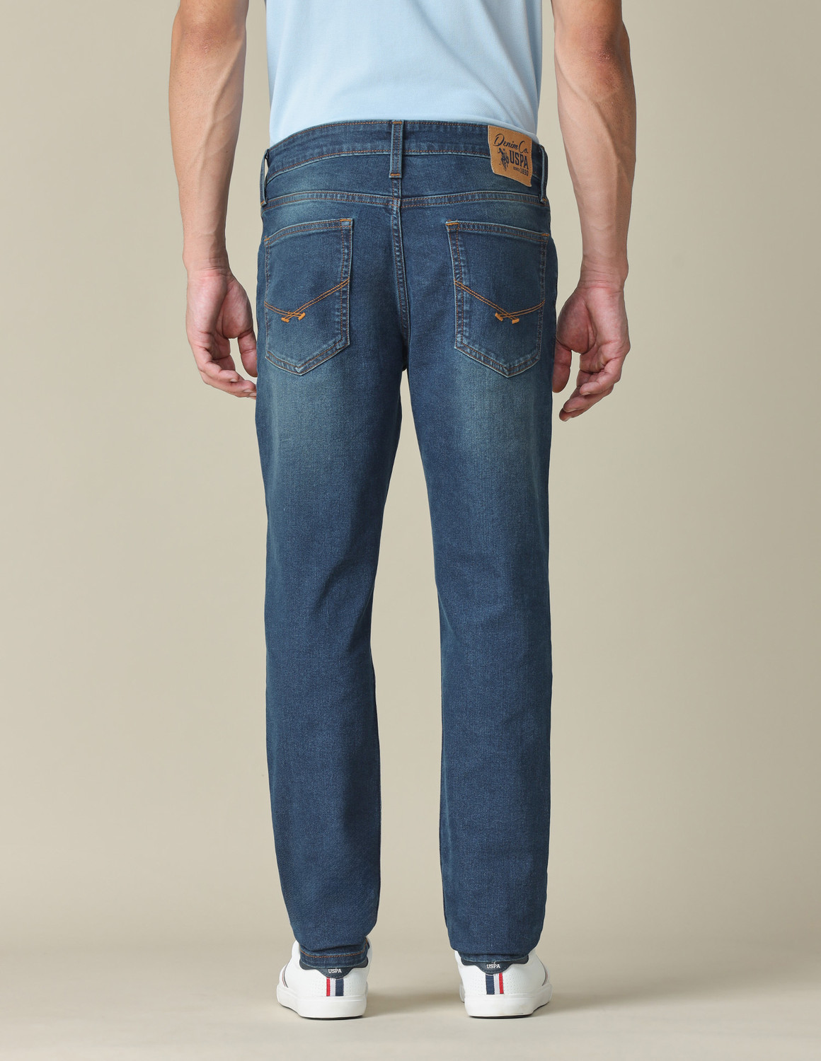 Image of U.S. Polo Assn. Denim Co. Tapered Fit Men Blue Jeans