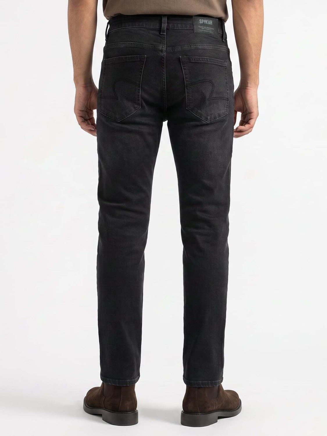 Image of Spykar Men Slim Low Rise Black Jeans
