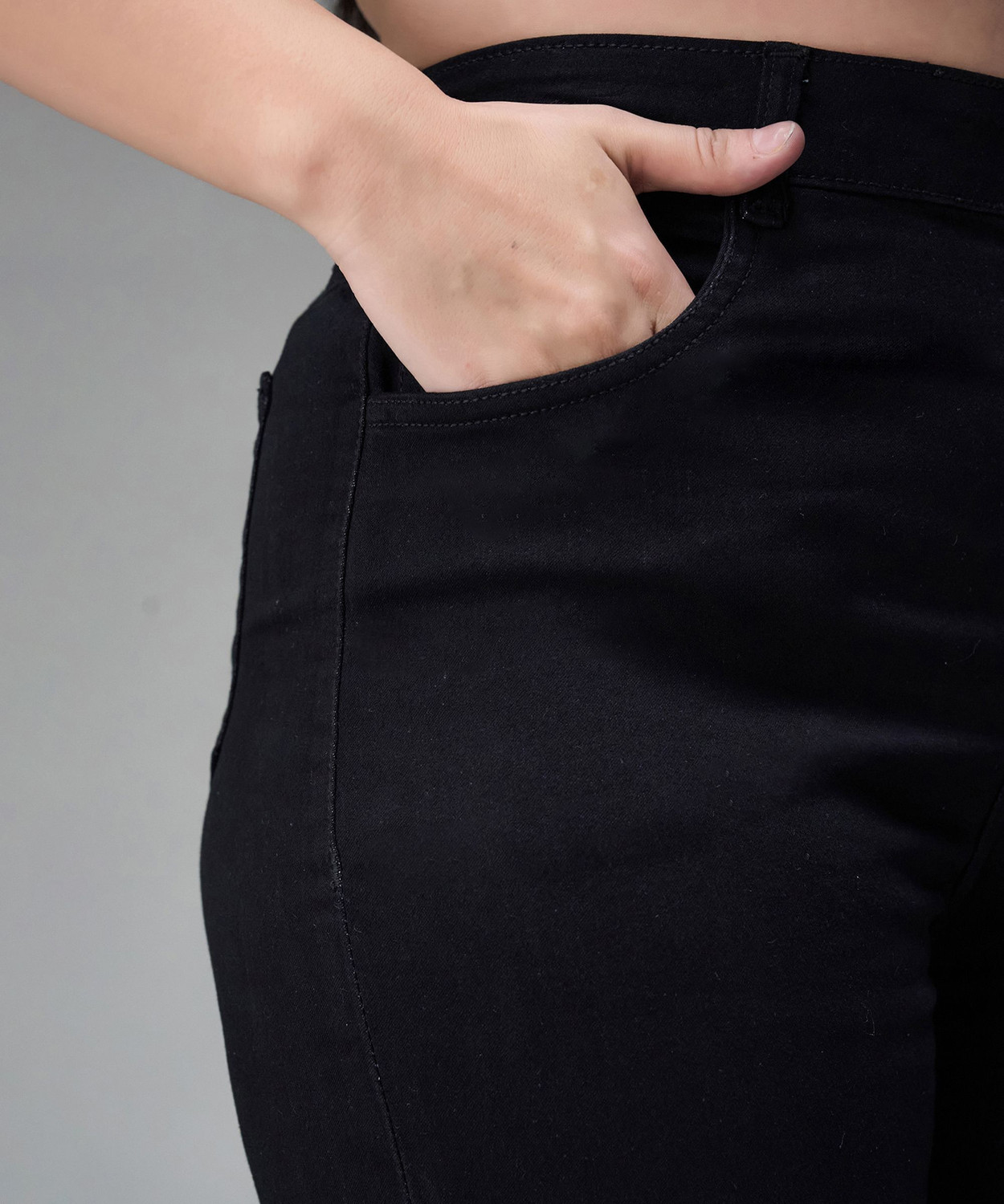Image of Miss Chase Women Flared High Rise Black Jeans