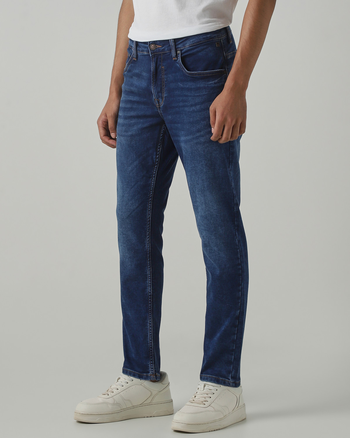 Image of MUFTI Slim Men Dark Blue Jeans