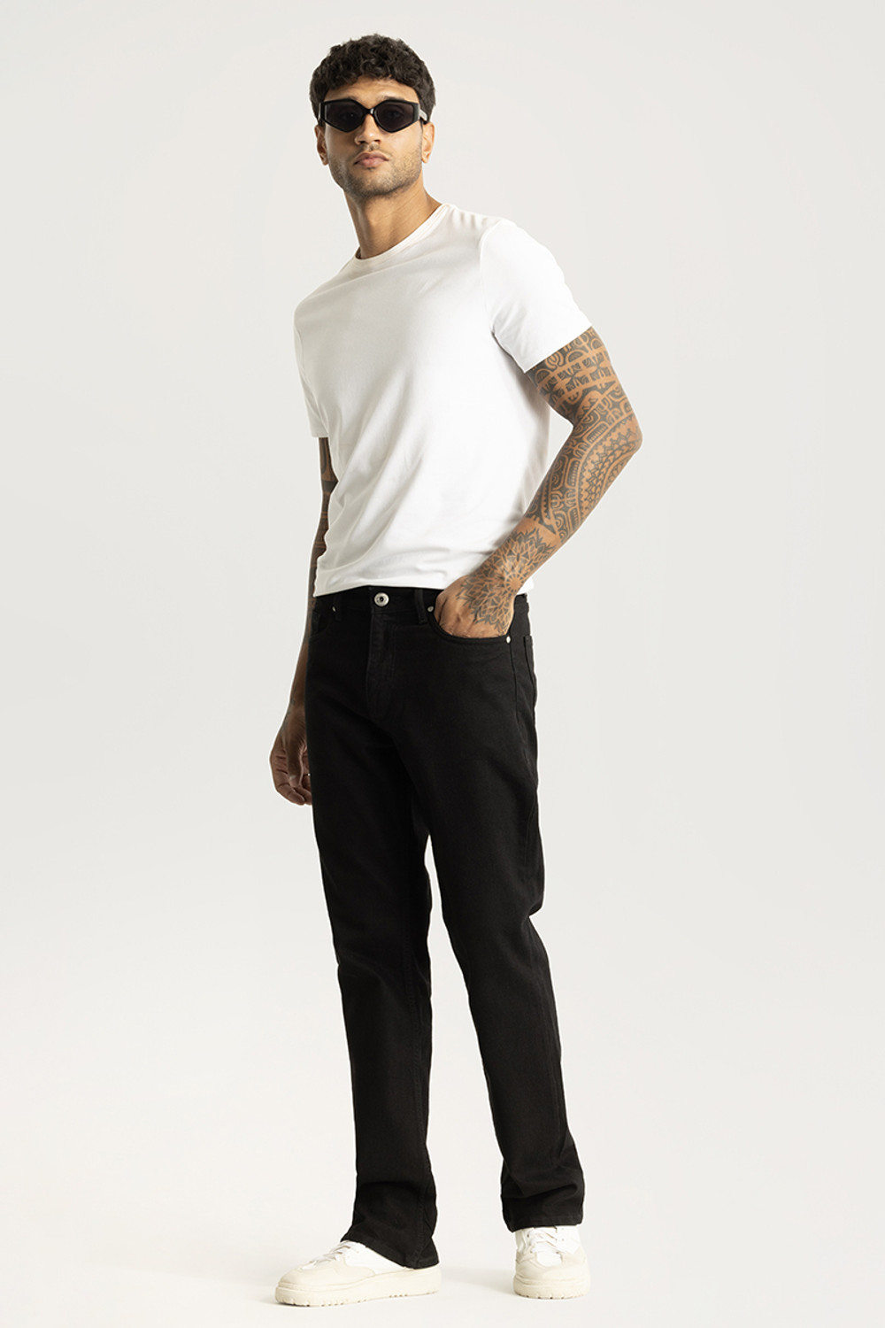 Image of Snitch Straight Fit Men Black Jeans