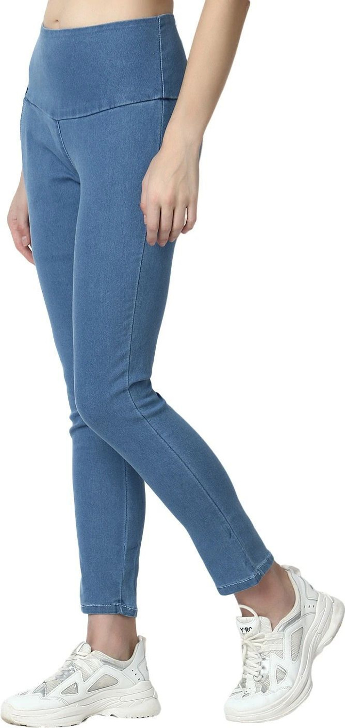 Image of 3BUTTERFLIES Skinny Women Blue Jeans