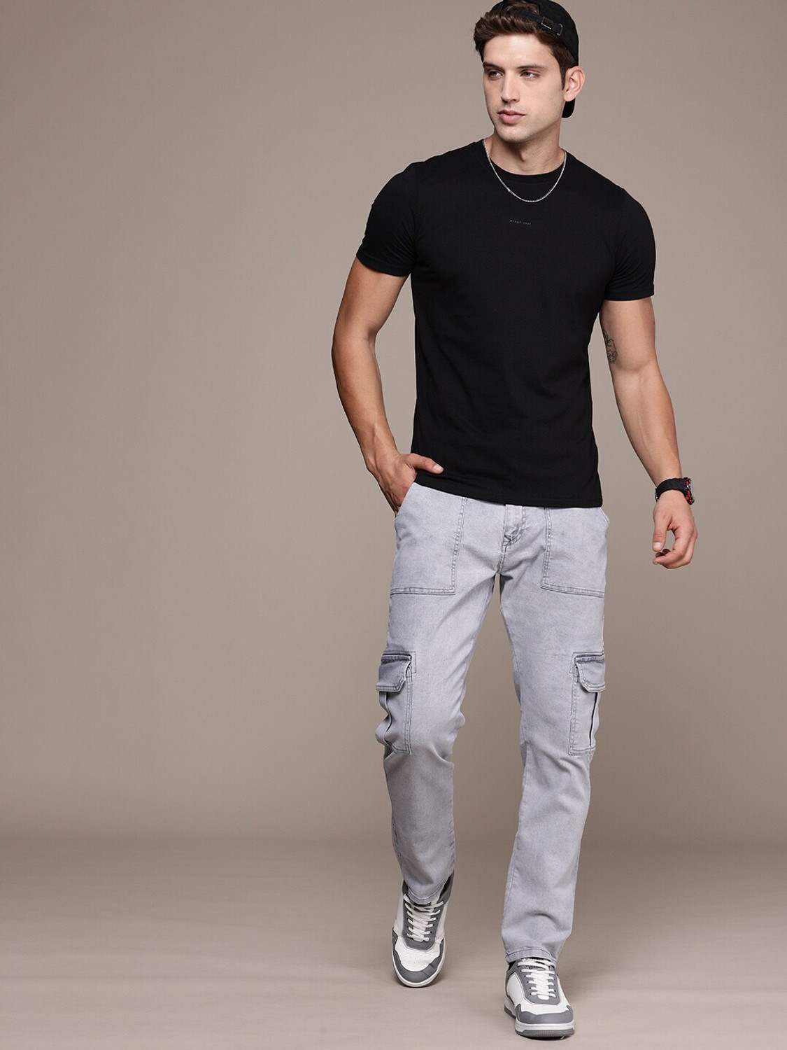 Image of WROGN Regular Men Grey Jeans
