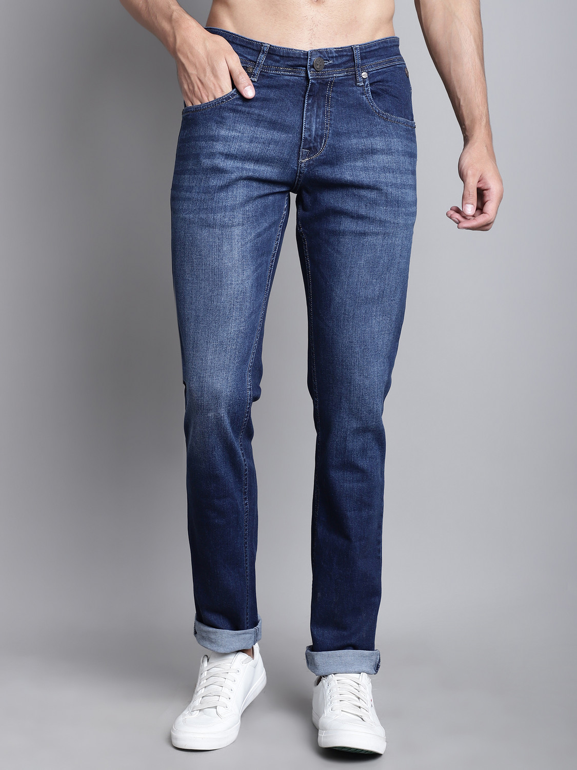 Image of CANTABIL Regular Men Dark Blue Jeans