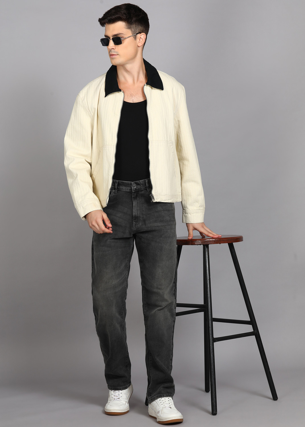 Image of MUFTI Straight Fit Men Black Jeans