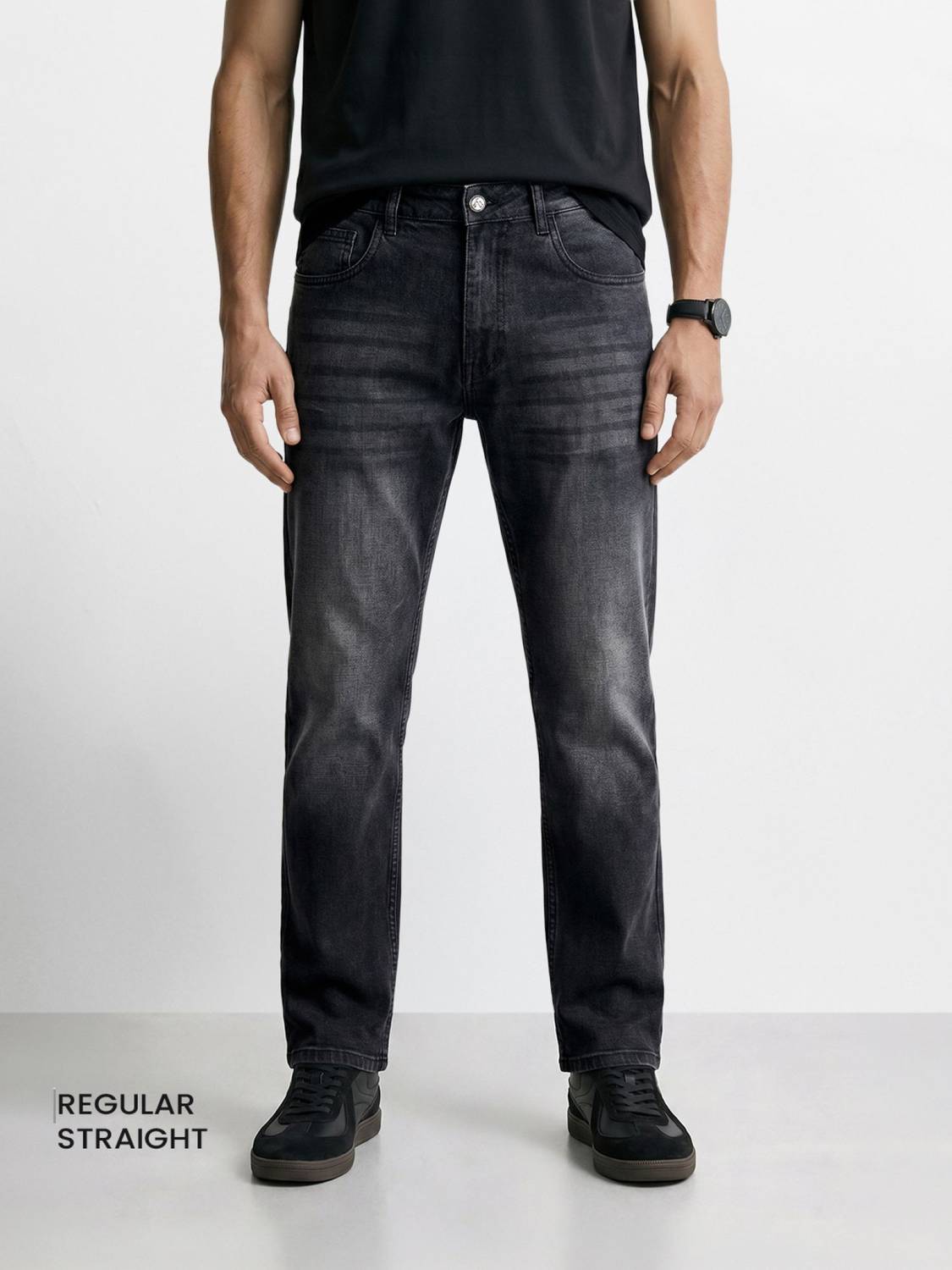 The Indian Garage Co. Regular Men Black Jeans