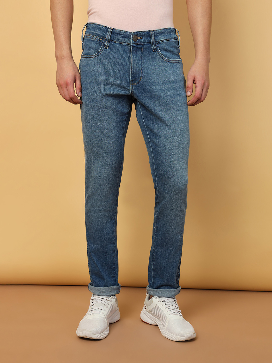 Image of Wrangler Slim Men Dark Blue Jeans
