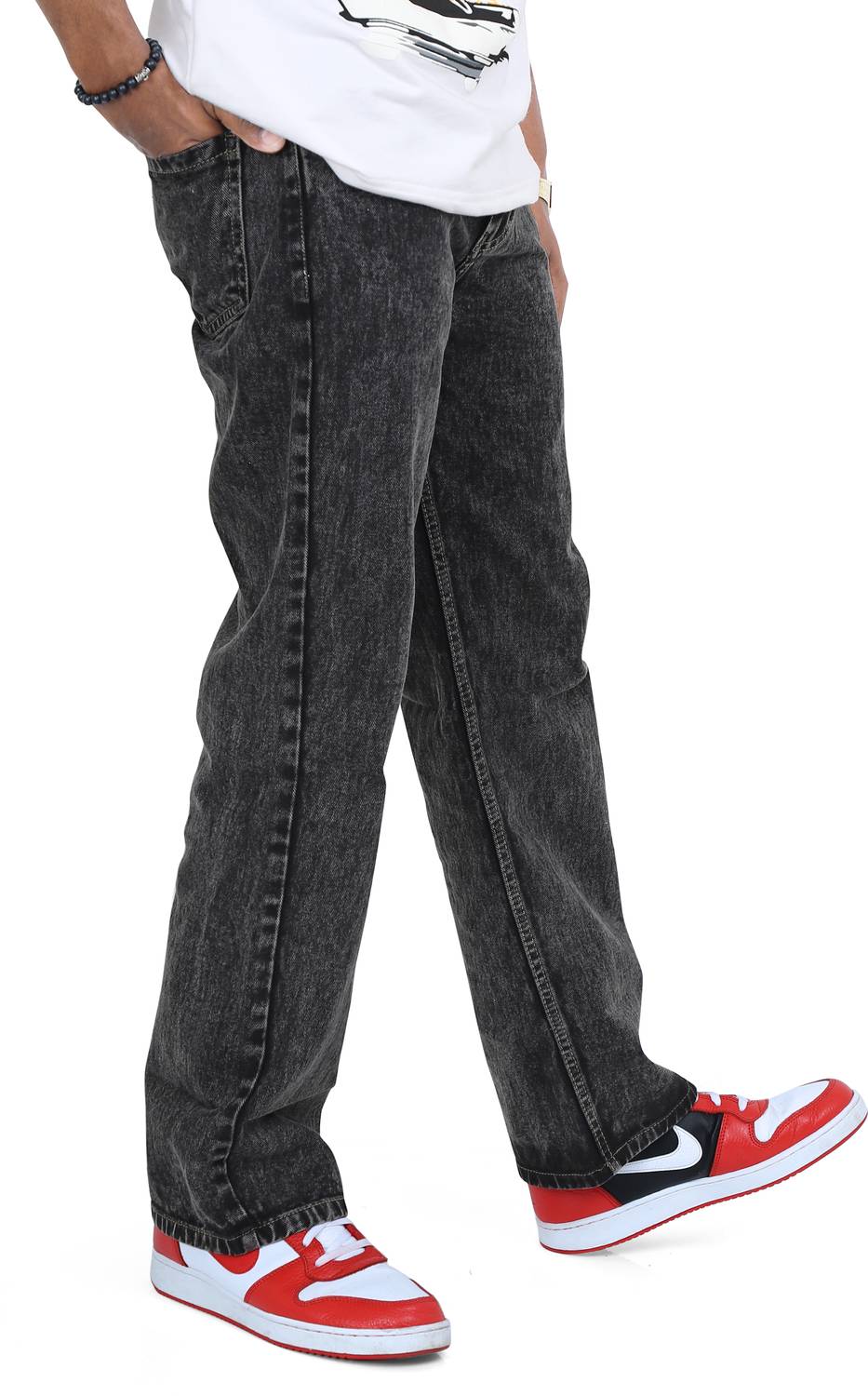 HouseOfCommon Relaxed Fit Men Black Jeans - Image 5