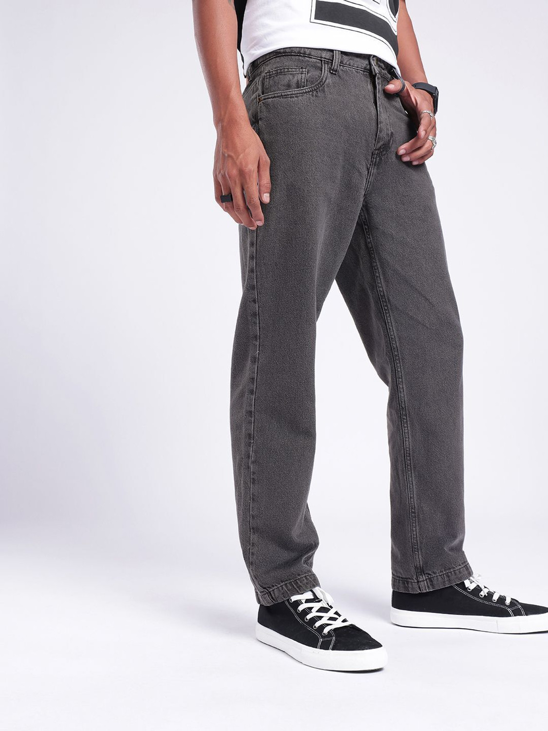 Image of Glitchez Loose Fit Men Black Jeans