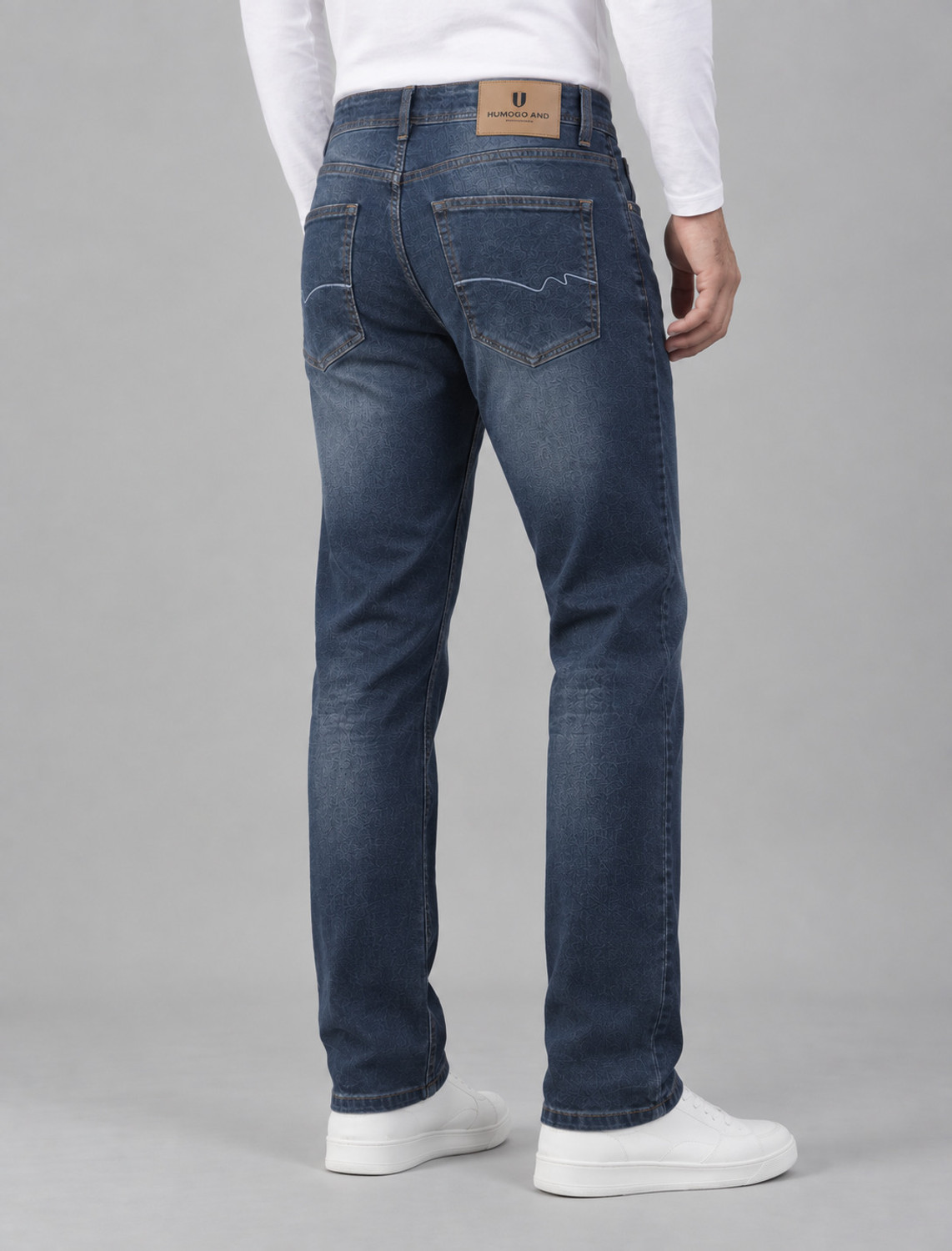Image of NUMERO UNO Men Slim Mid Rise Blue Jeans