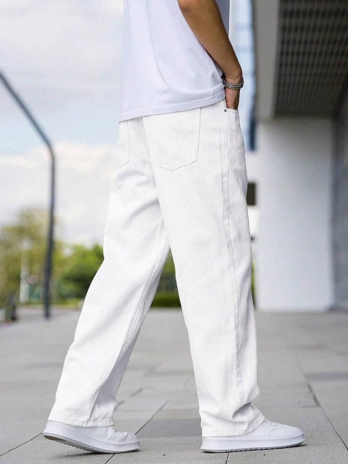 Denim Life Loose Fit Men White Jeans - Image 4