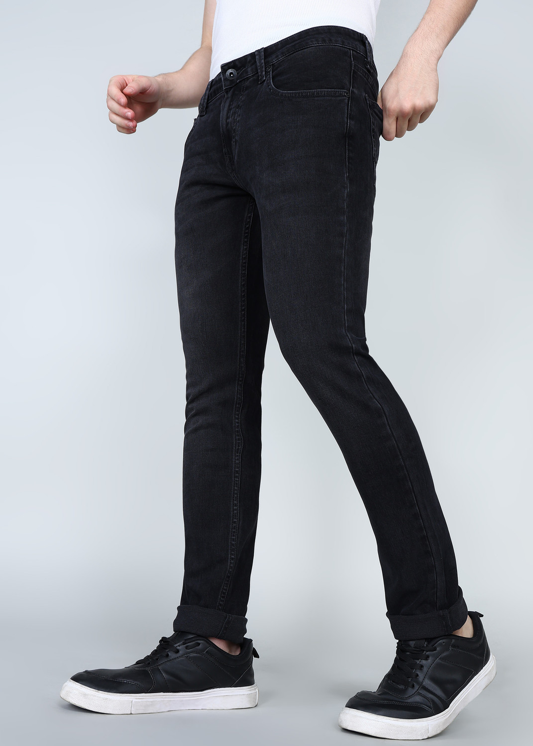 Image of Spykar Slim Men Black Jeans