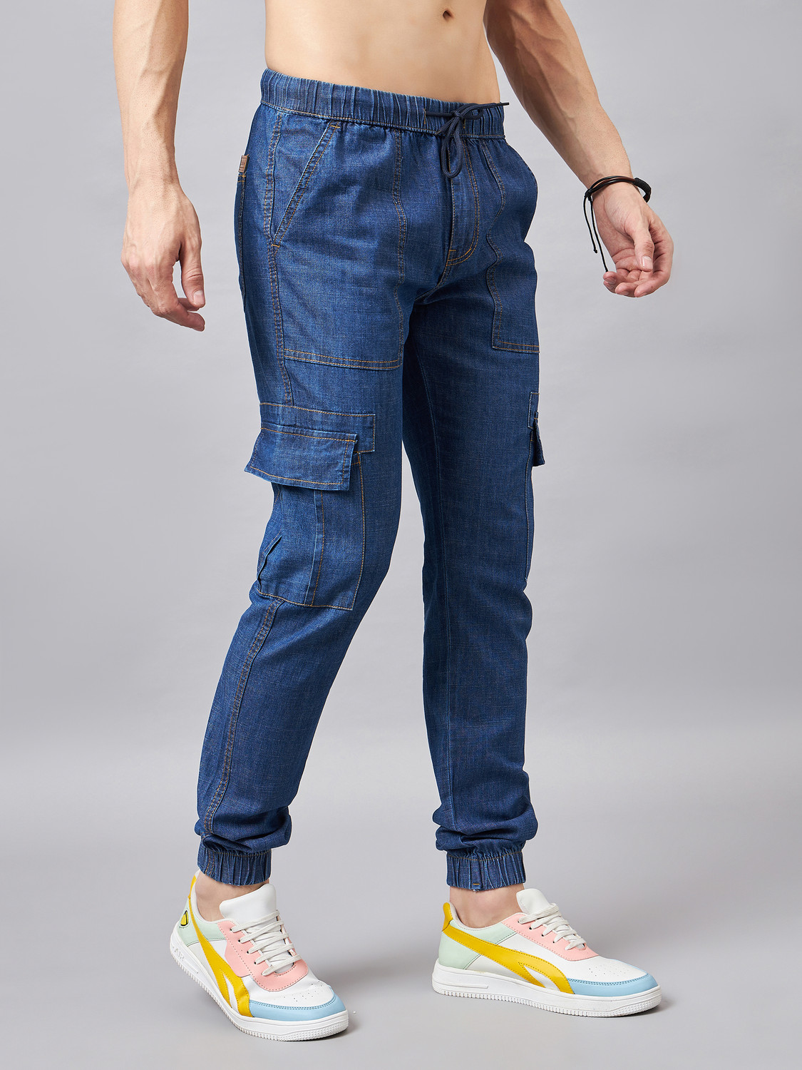 Image of STUDIO NEXX Jogger Fit Men Dark Blue Jeans