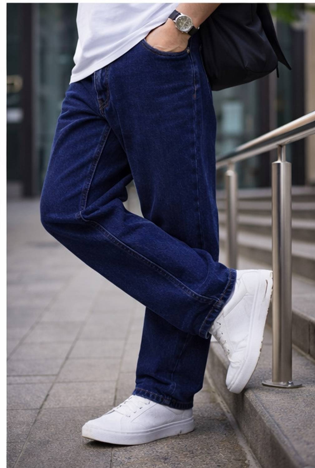 INDIGOX Straight Fit Men Dark Blue Jeans