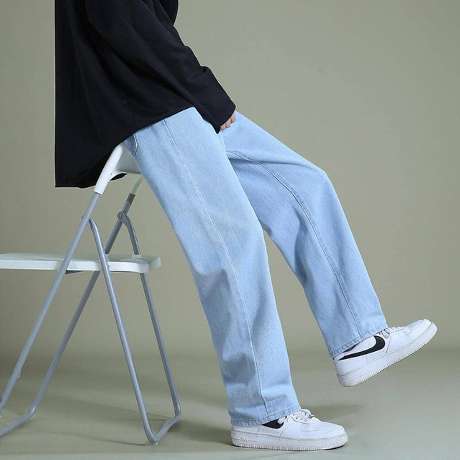 DENIM LOOK Loose Fit Men Light Blue Jeans - Image 4