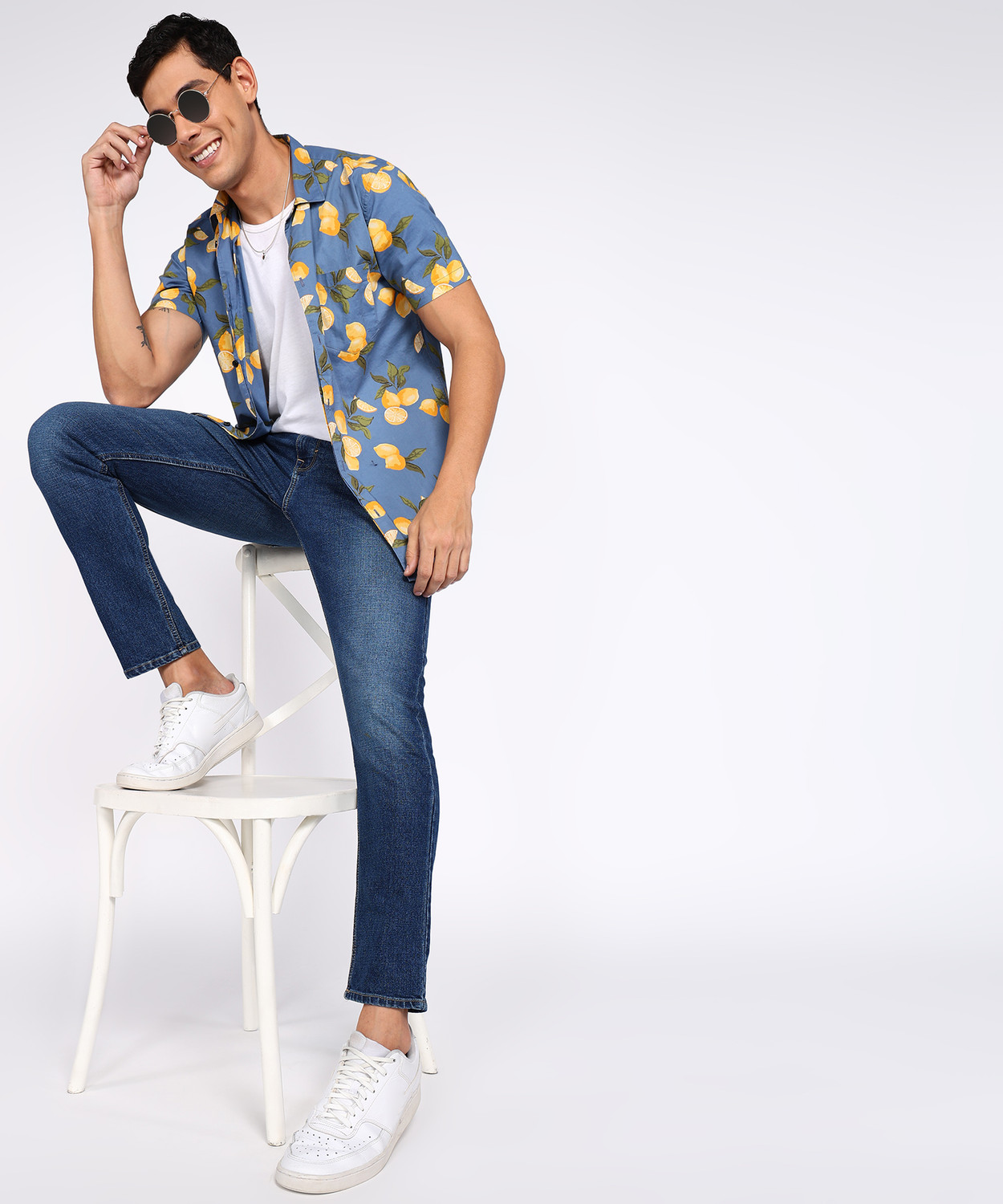 Image of FLYING MACHINE Men Slim Mid Rise Dark Blue Jeans